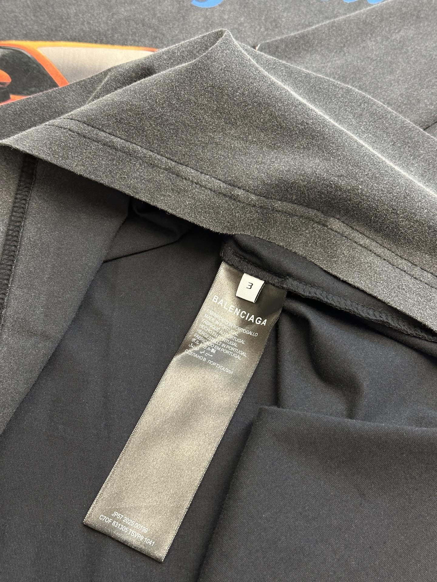 BALENCIAGA Automobili Lamborghini Men's Oversized T-Shirt "Faded Black"（831305TSVP91041）