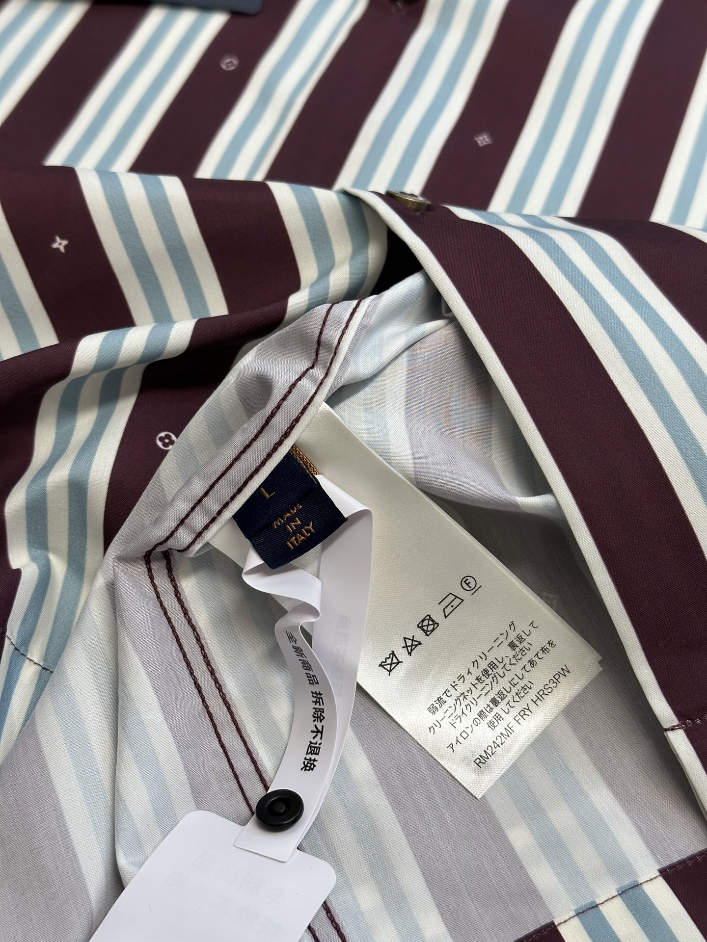 Louis Vuitton fashionable collar short sleeve shirt striped（1AHVWH）