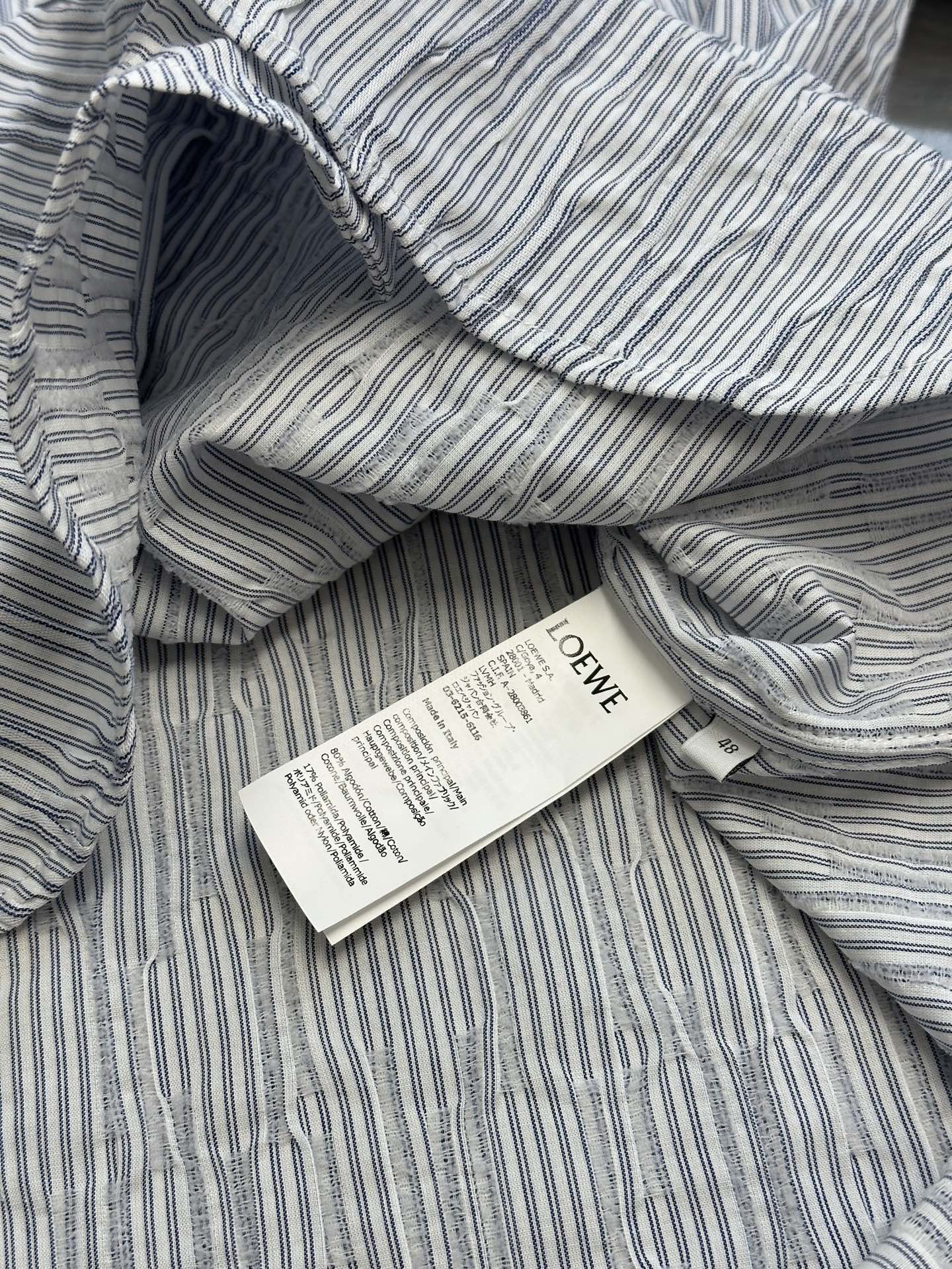 Loewe Striped Long-Sleeve Shirt 'Blue/White (H616Y05X69-5102）