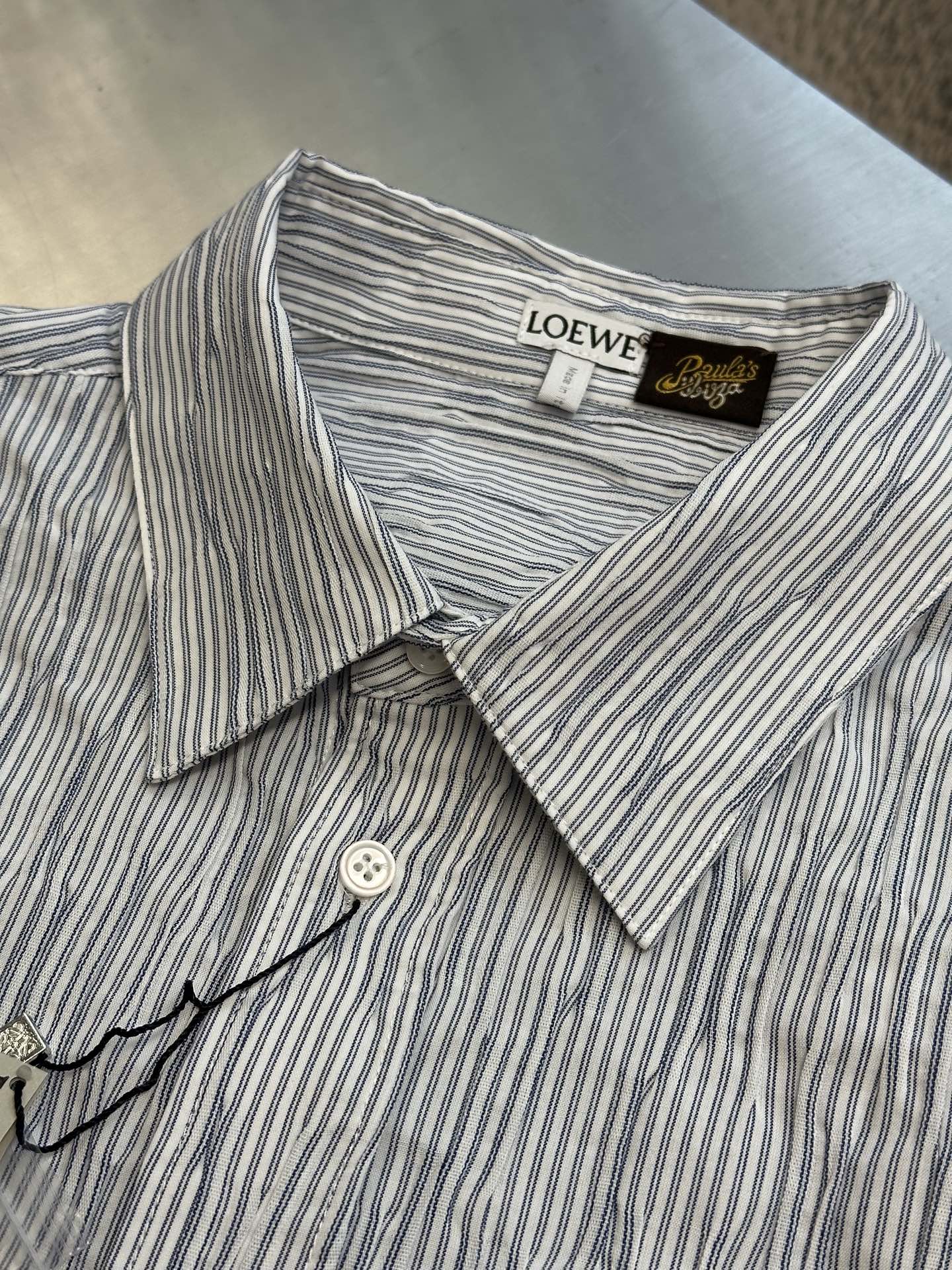 Loewe Striped Long-Sleeve Shirt 'Blue/White (H616Y05X69-5102）