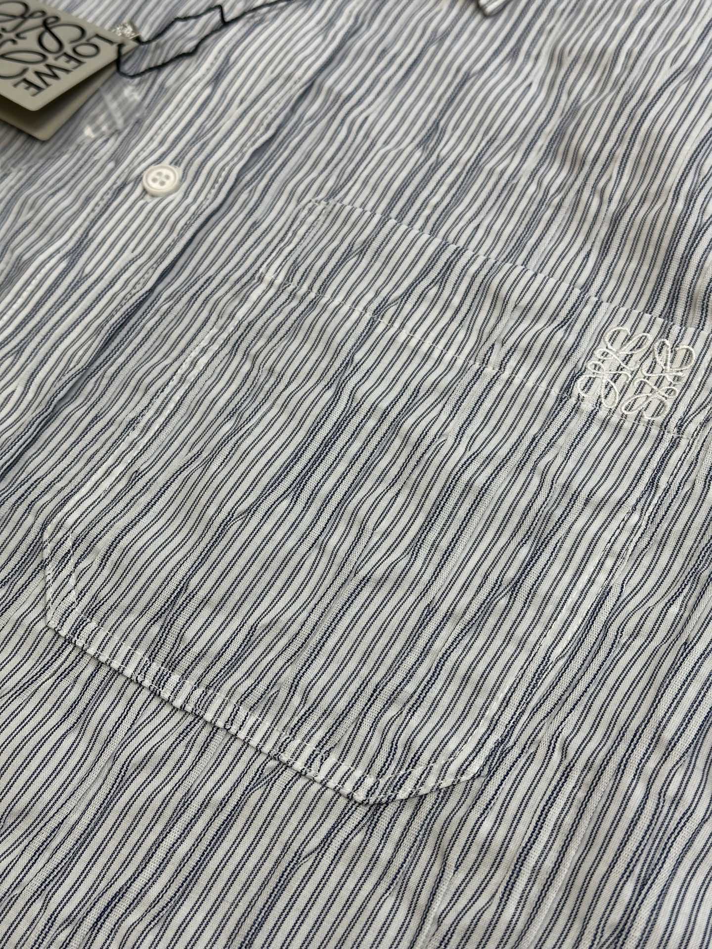 Loewe Striped Long-Sleeve Shirt 'Blue/White (H616Y05X69-5102）