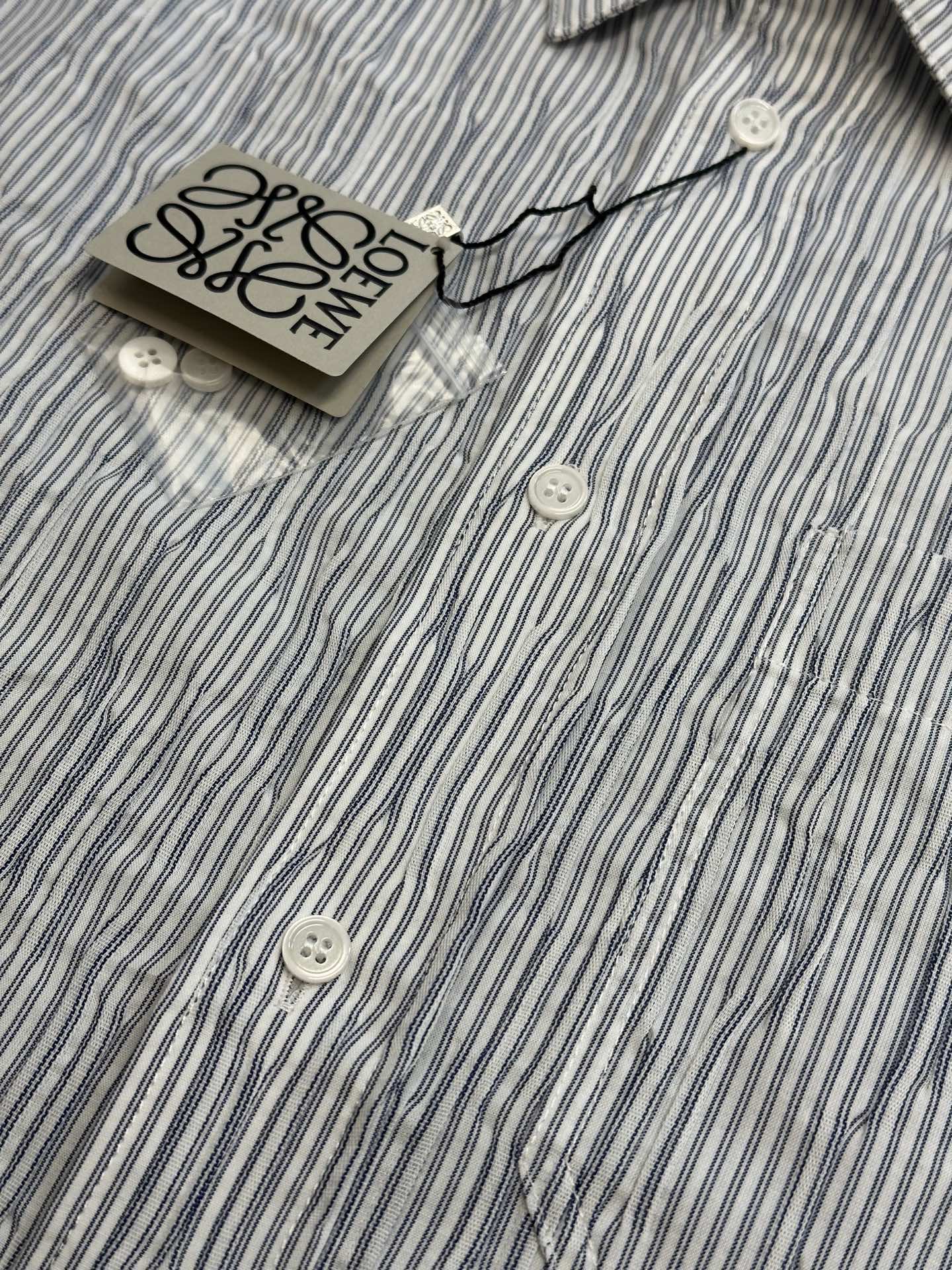 Loewe Striped Long-Sleeve Shirt 'Blue/White (H616Y05X69-5102）