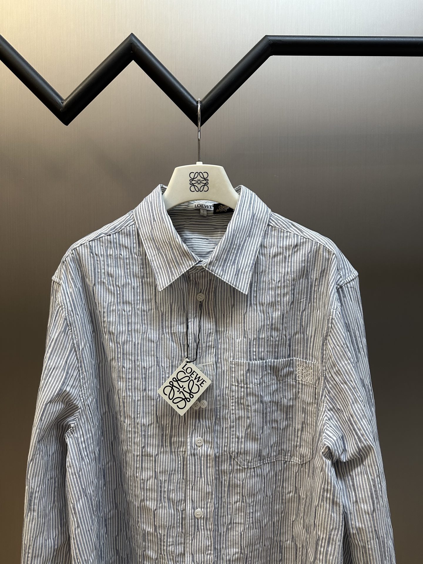 Loewe Striped Long-Sleeve Shirt 'Blue/White (H616Y05X69-5102）