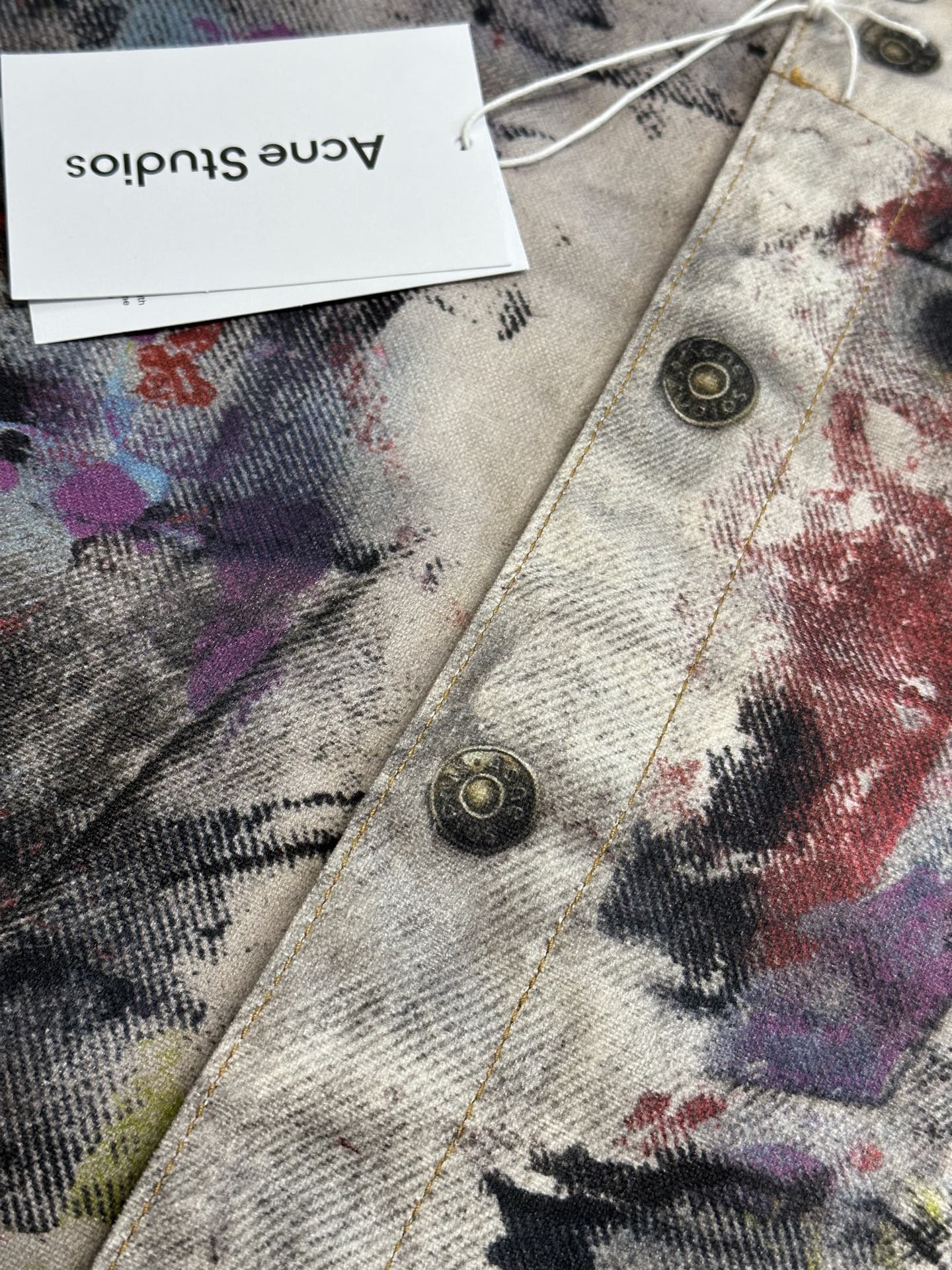 ACNE STUDIOS Jacket Trompe L'oeil Print - White/multi (B90859-AOL）