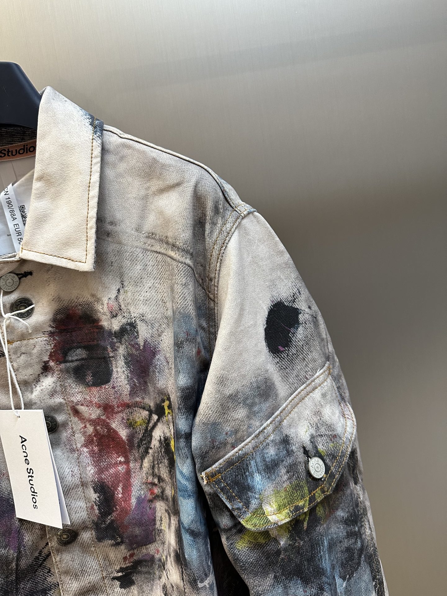 ACNE STUDIOS Jacket Trompe L'oeil Print - White/multi (B90859-AOL）