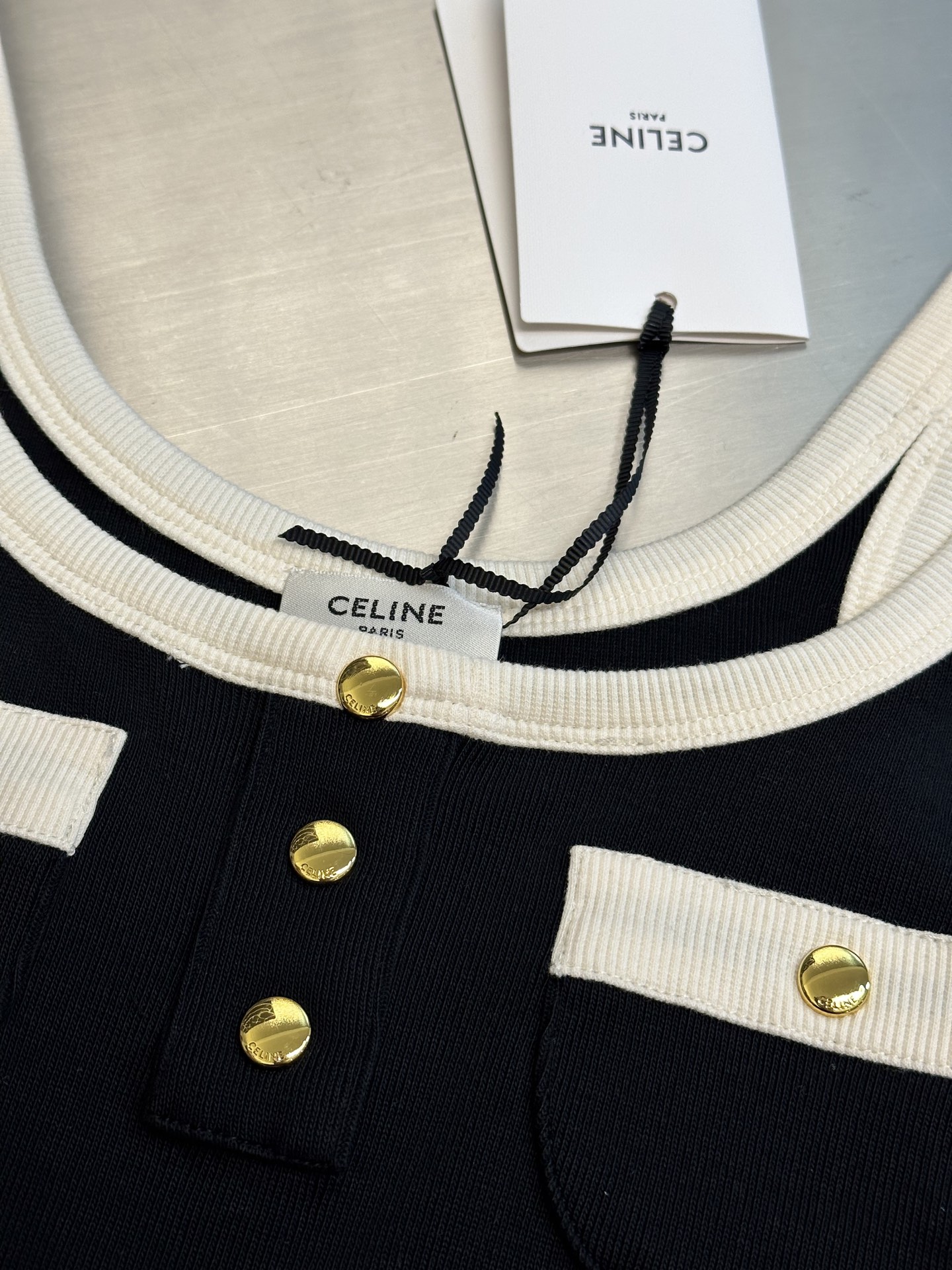 CELINE COTTON JERSEY CROP TANK TOP（RX03A0Q12-38ZD）