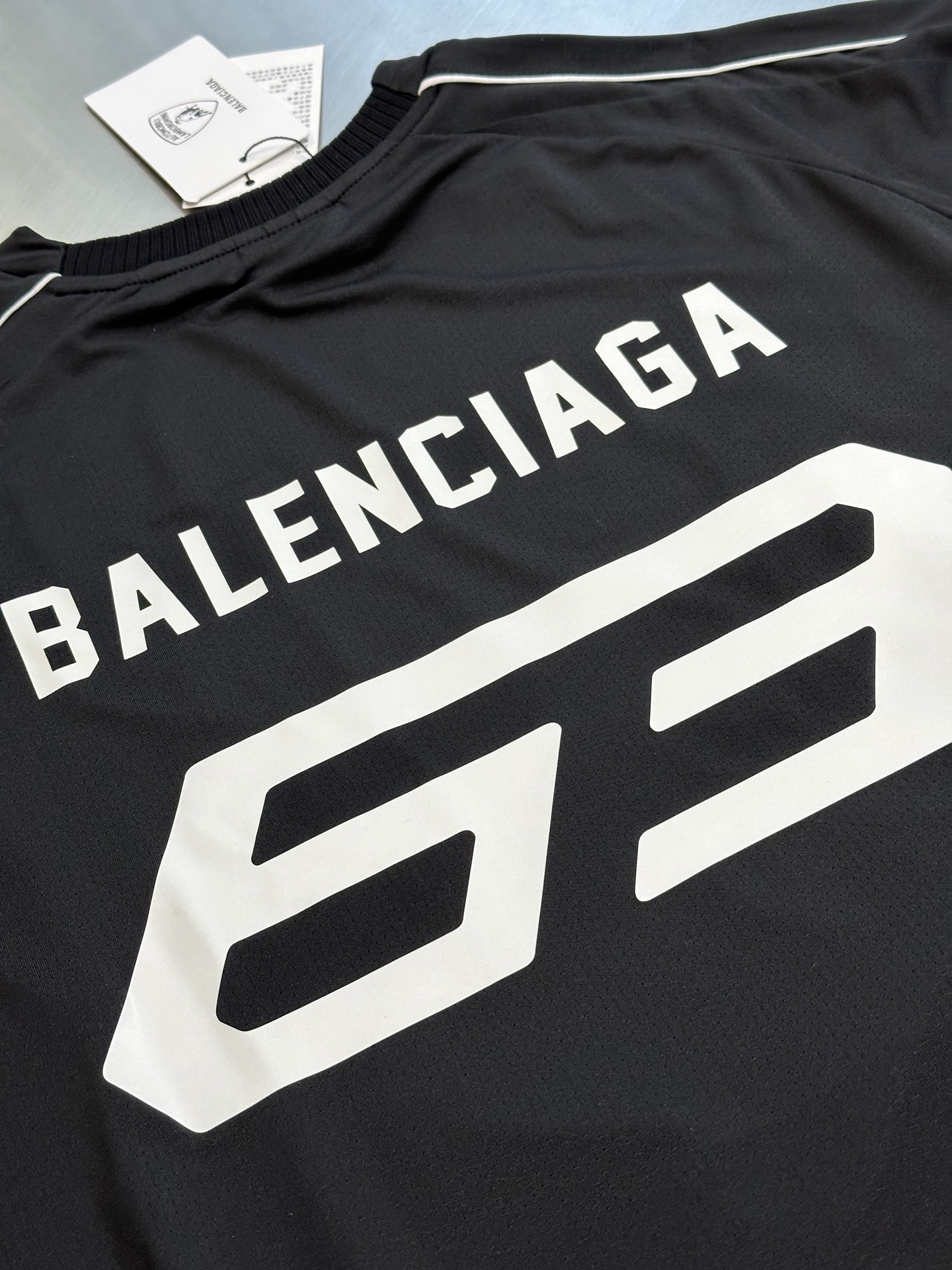 BALENCIAGA Automobili Lamborghini Men's Oversized Soccer T-Shirt "Black"（844234TSVU31000）