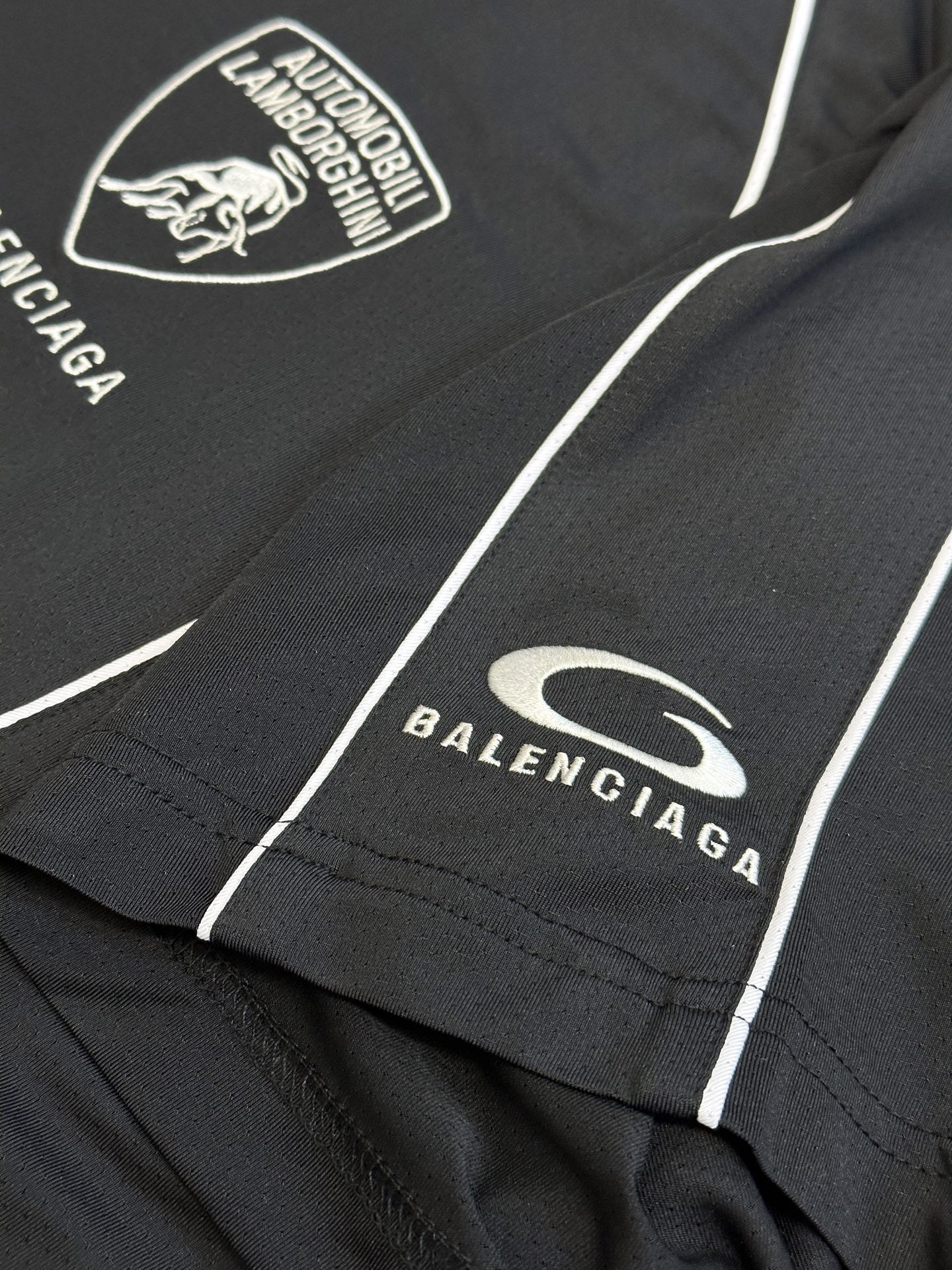 BALENCIAGA Automobili Lamborghini Men's Oversized Soccer T-Shirt "Black"（844234TSVU31000）