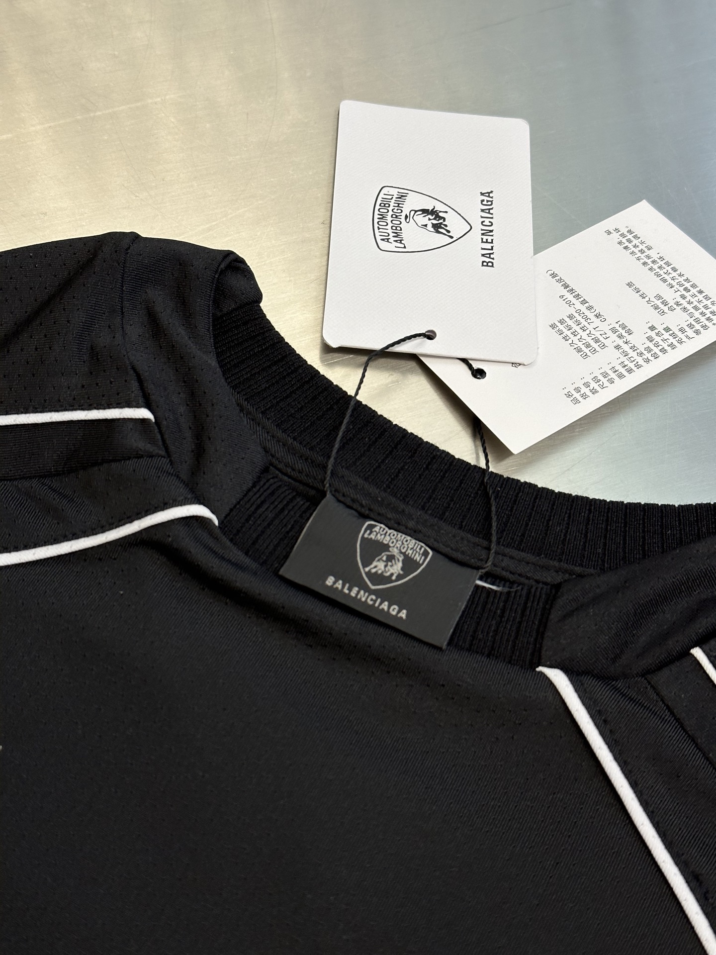 BALENCIAGA Automobili Lamborghini Men's Oversized Soccer T-Shirt "Black"（844234TSVU31000）