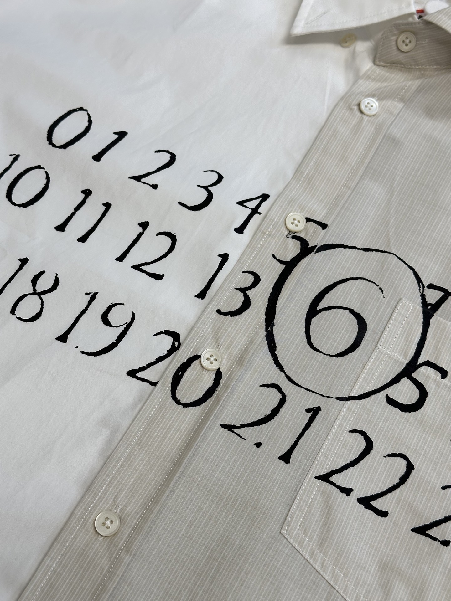 MM6 Maison Margiela Men's Asymmetric Poplin Shirt "White"（SH0DR0007MTN041961）