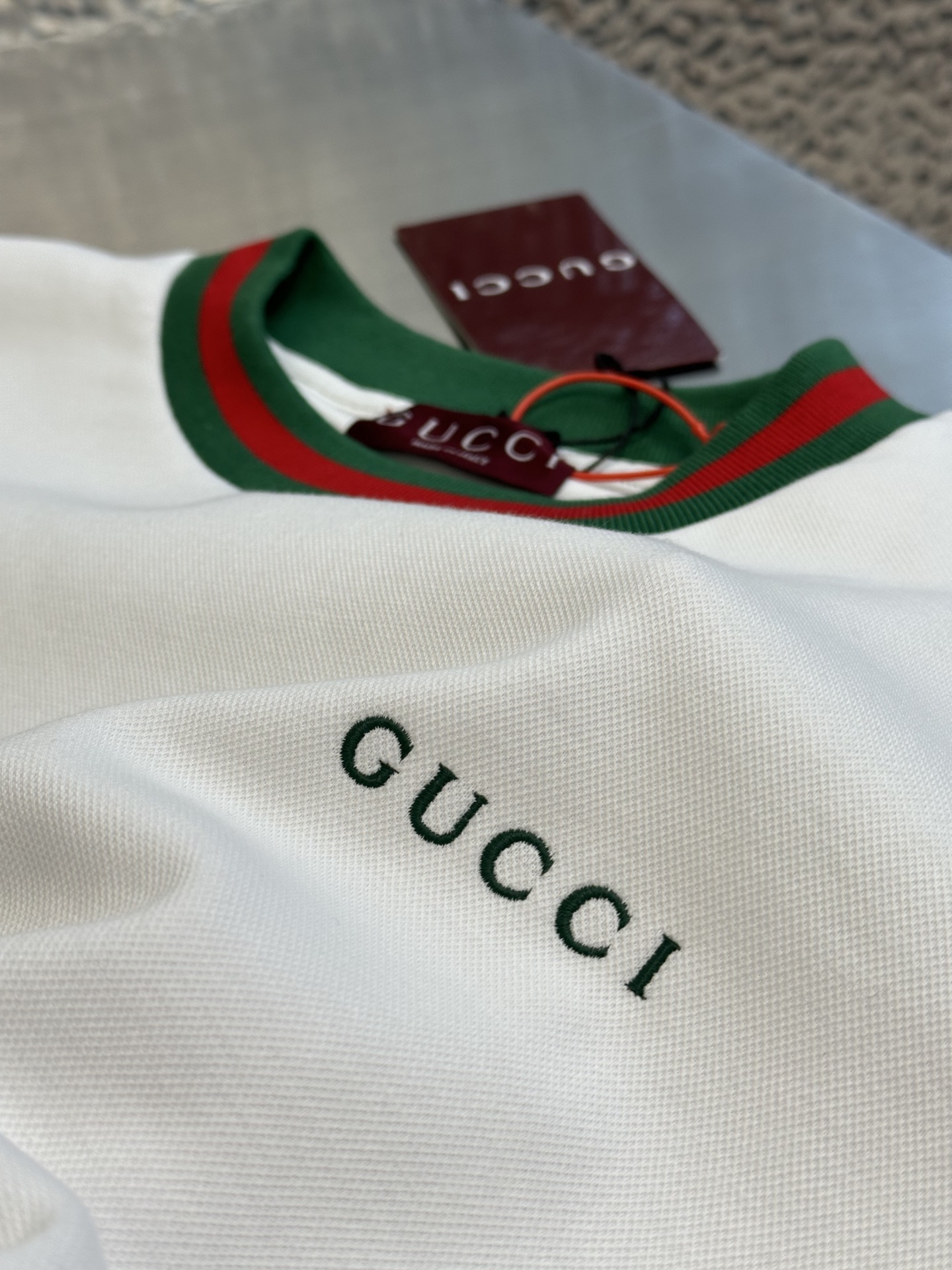 GUCCI Cotton Piqué Sweatshirt White DHL（833932-XJHCS-9692）