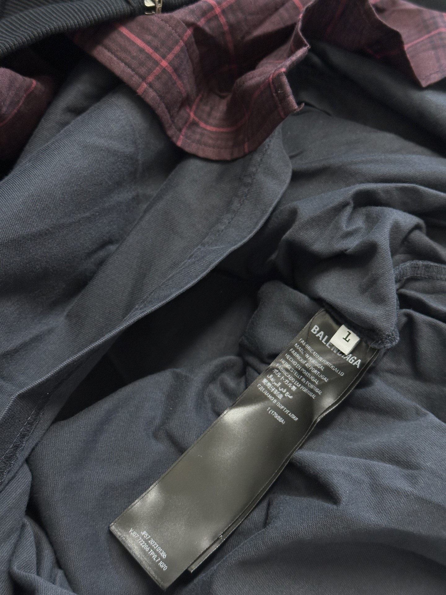 Balenciaga Layered Hoodie Black Men's  (772206TPVL71070）