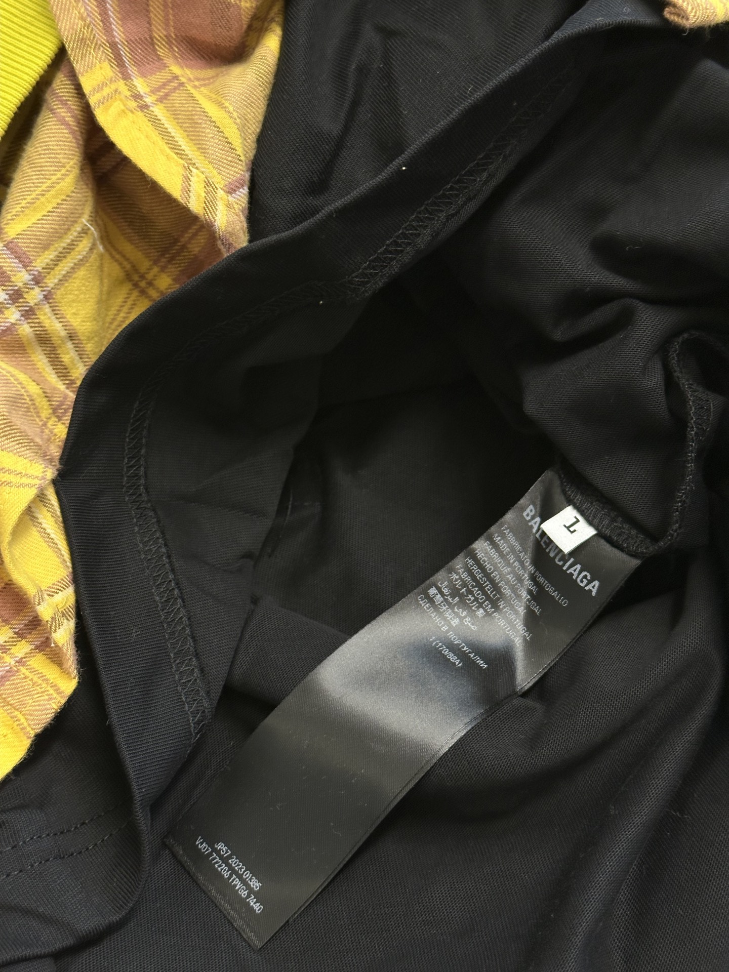 Balenciaga Layered Hoodie Black Men's  (772206TPVL71070）