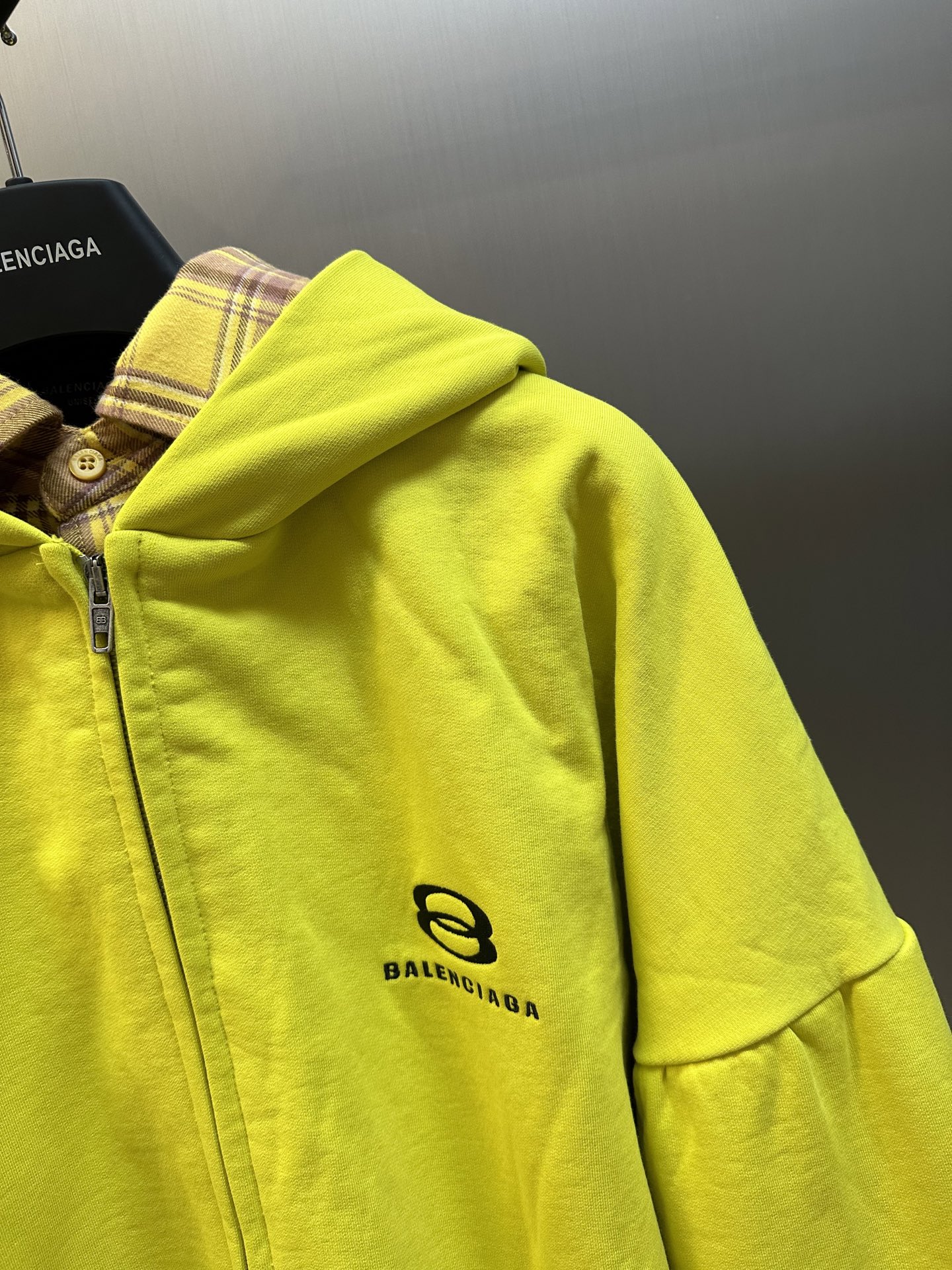 Balenciaga Layered Hoodie Black Men's  (772206TPVL71070）