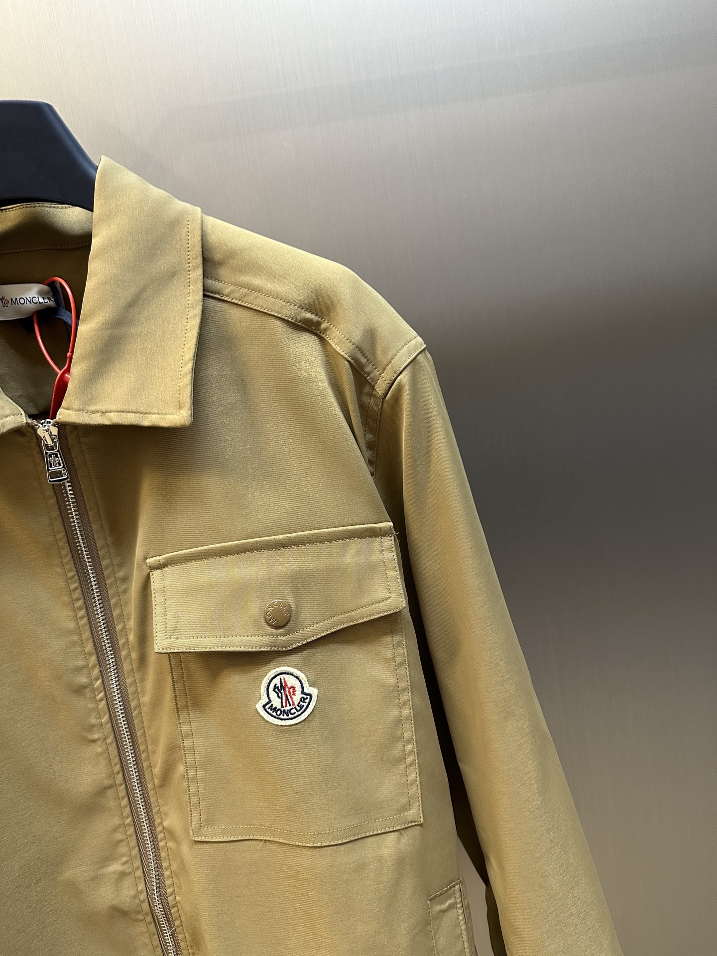 MONCLER Navy Blue Cotton Gabardine Zip-Up Shirt Jacket（J10912F0000257448781）