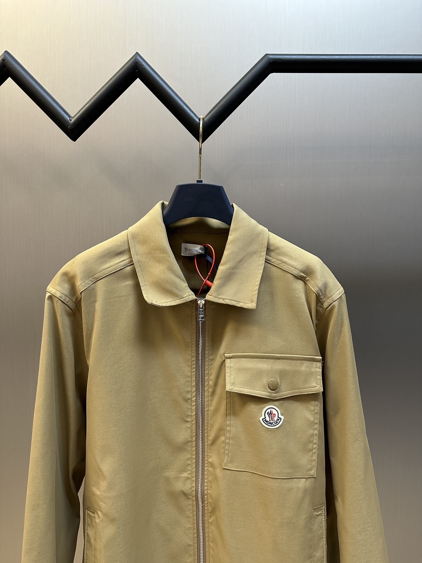 MONCLER Navy Blue Cotton Gabardine Zip-Up Shirt Jacket（J10912F0000257448781）