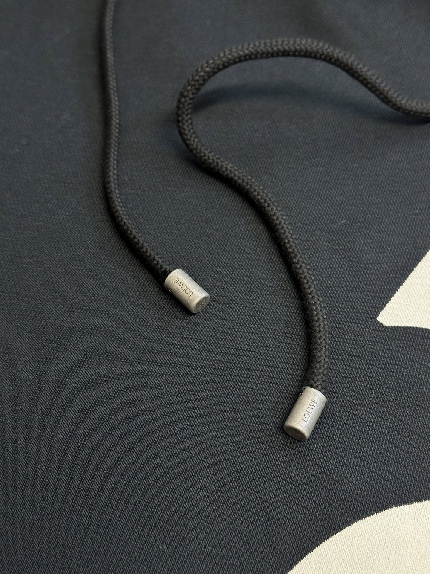 LOEWE Men's Relaxed Fit Hoodie in Cotton "Black/Grey" (H526Y25X65-1671）