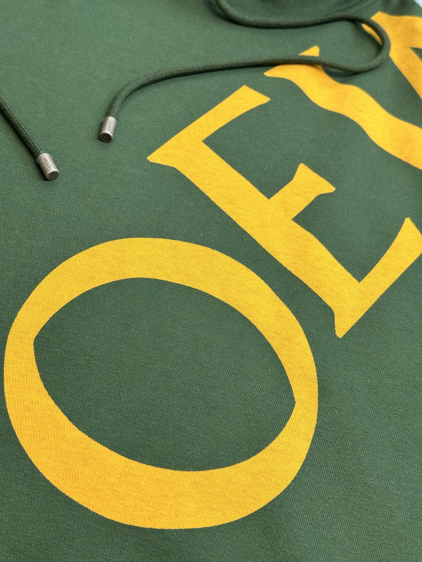 LOEWE Men's Relaxed Fit Hoodie in Cotton "Black/Grey" (H526Y25X65-1671）