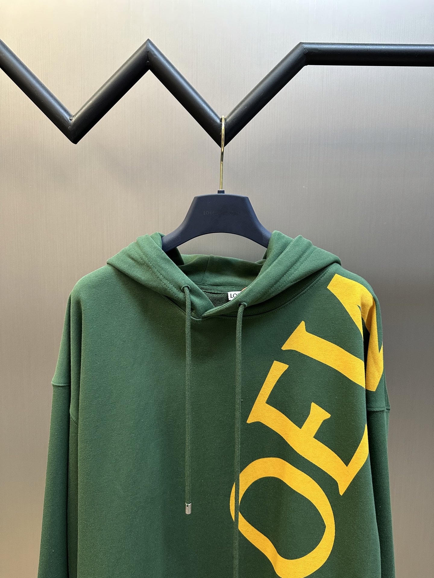 LOEWE Men's Relaxed Fit Hoodie in Cotton "Black/Grey" (H526Y25X65-1671）