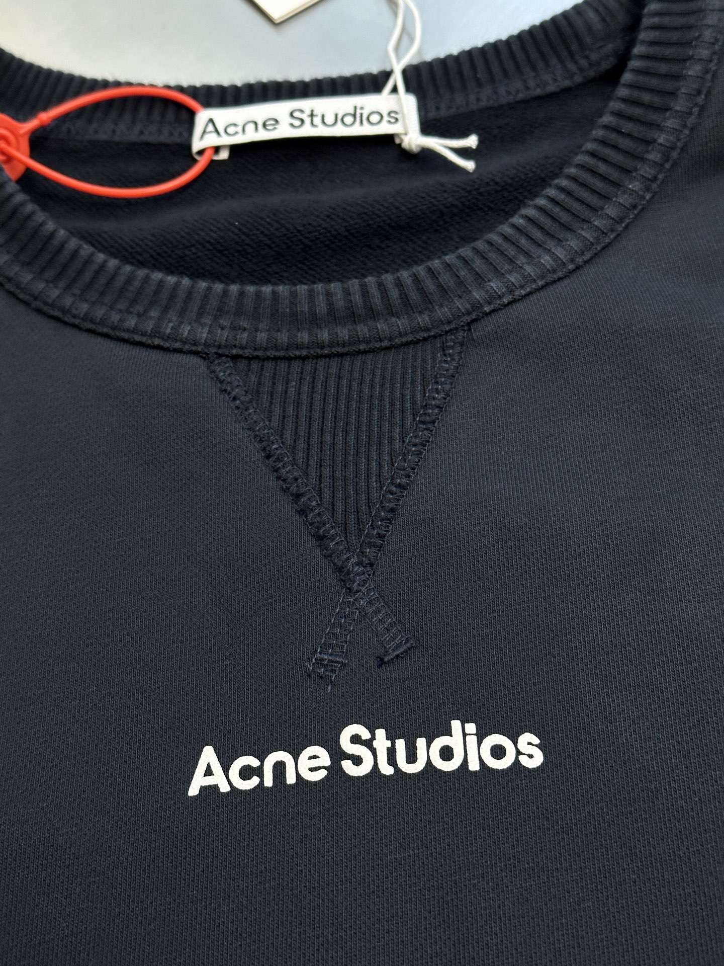 ACNE STUDIOS Logo Man to Man - Black (CI0169-900）