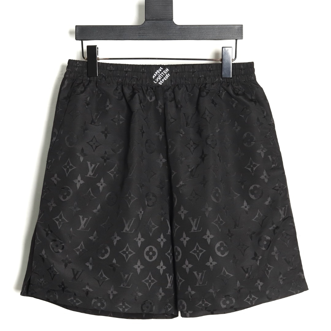 Louis Vuitton Monogram Moire Jacquard Silk Shorts Black（1AGTN1）