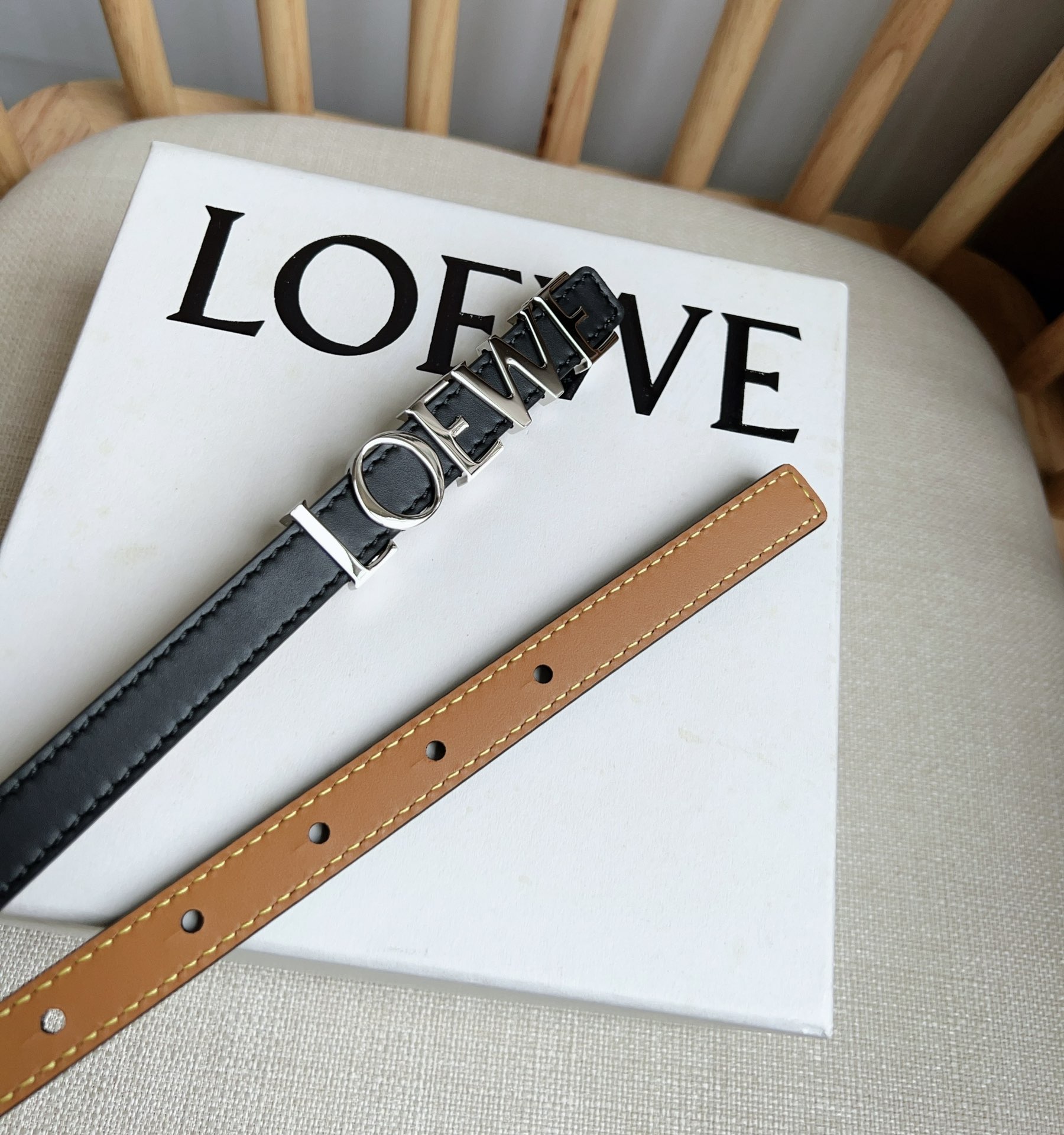 LOEWE 'Lettering' logo belt（E619Z16X161206）