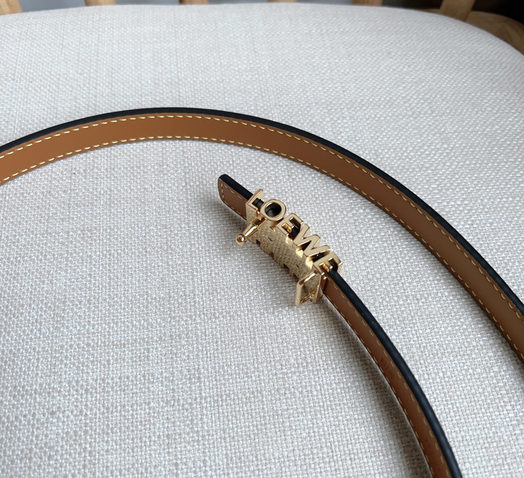 Loewe Solid Color Smooth Buckle Leather Belts（E619Z16X151206）