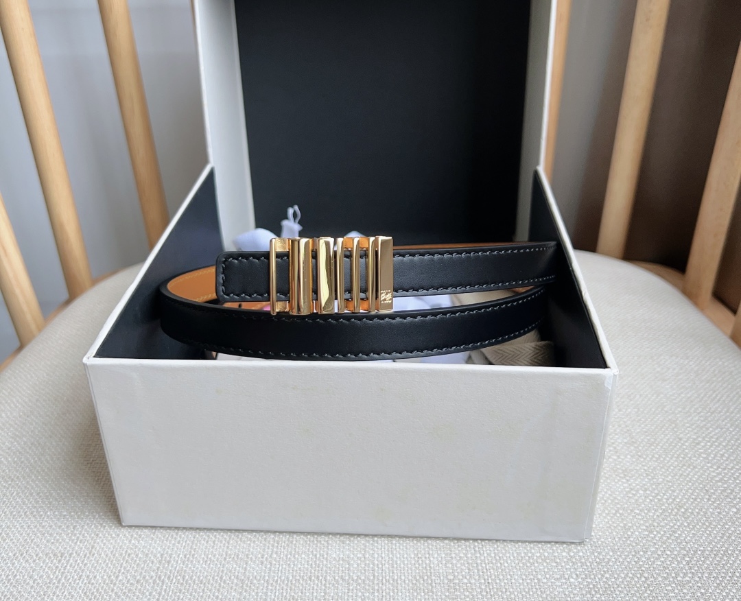 Loewe Solid Color Smooth Buckle Leather Belts（E619Z16X151206）