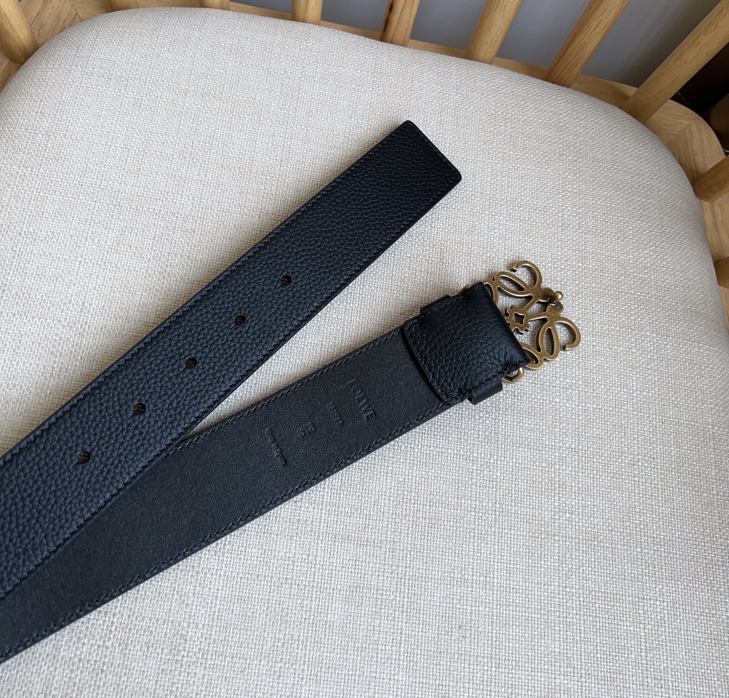 LOEWE Chunky Anagram Belt "Black/Vintage Palladium"（E821238X14）