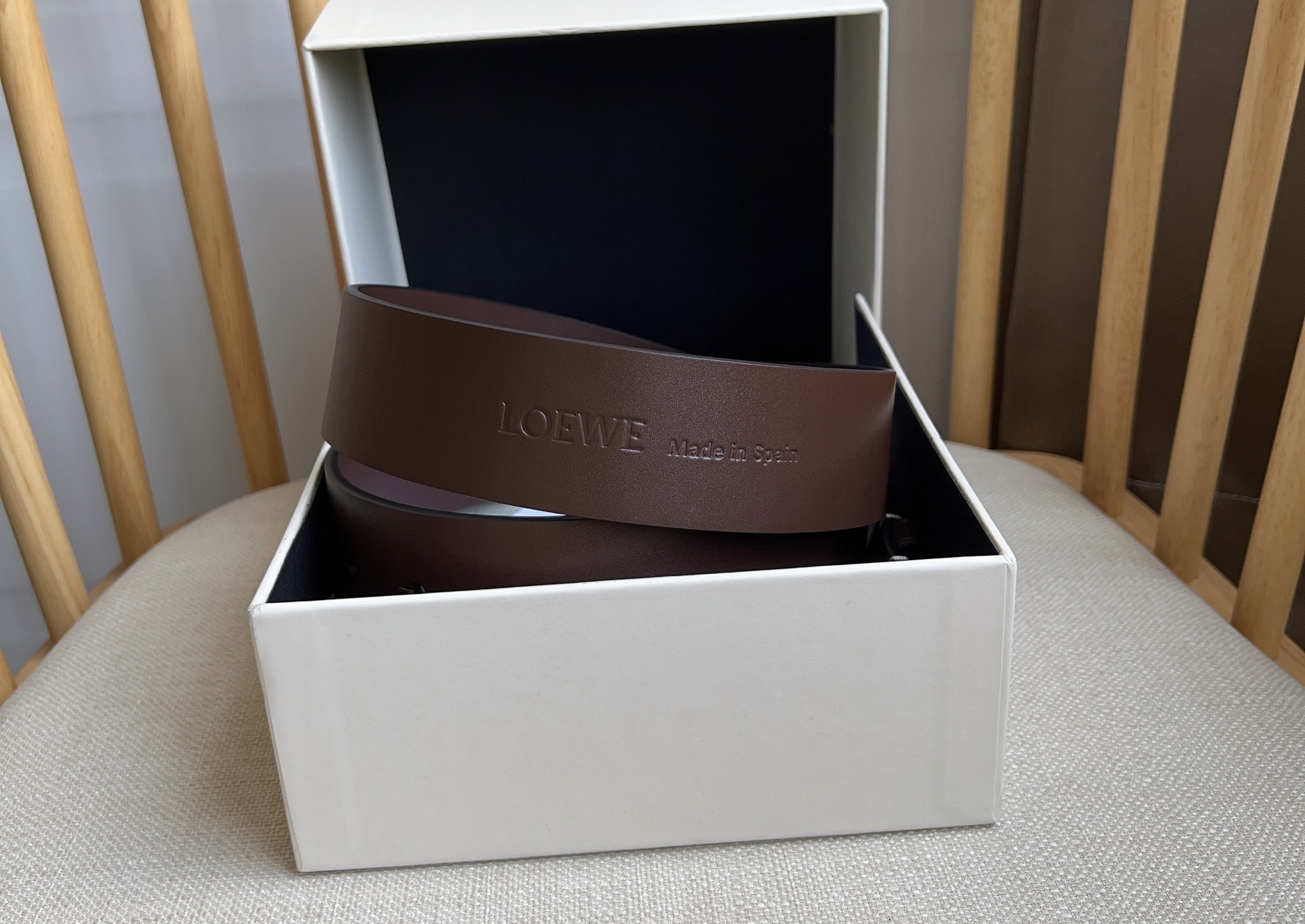LOEWE Calfskin Chunky Anagram Belt（E619238X49-8779）