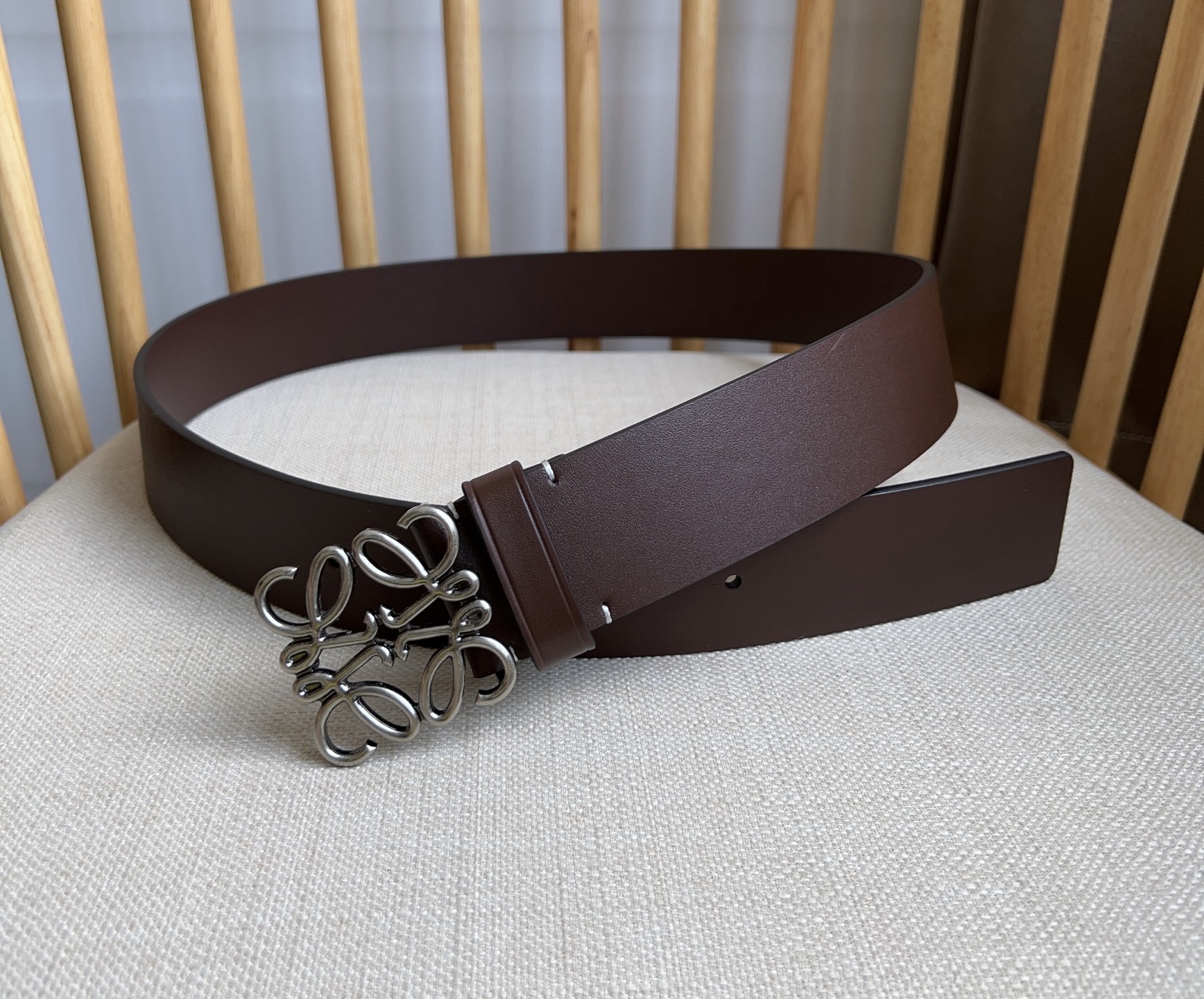 LOEWE Calfskin Chunky Anagram Belt（E619238X49-8779）
