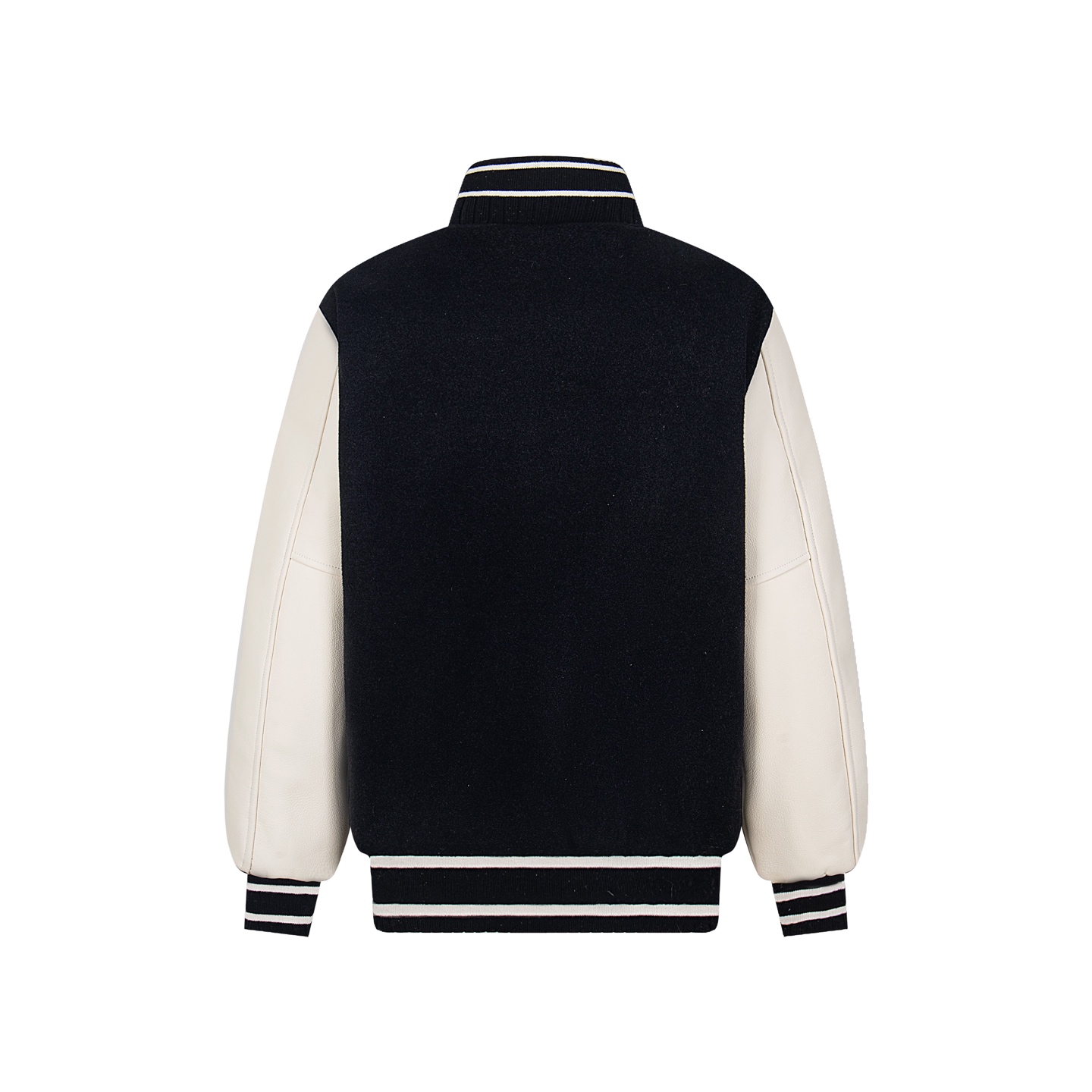 Givenchy Wool And Leather Big Varsity Jacket 'Black/Wwhite（BM00QR611V-004）