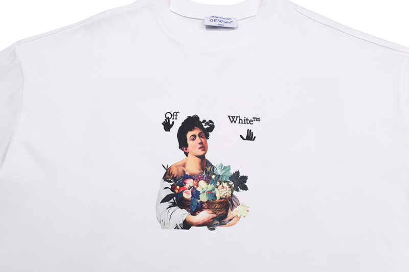 Off-White Caravaggio Boy Over Tee 'Black/White' (OMAA038S21JER0061001）