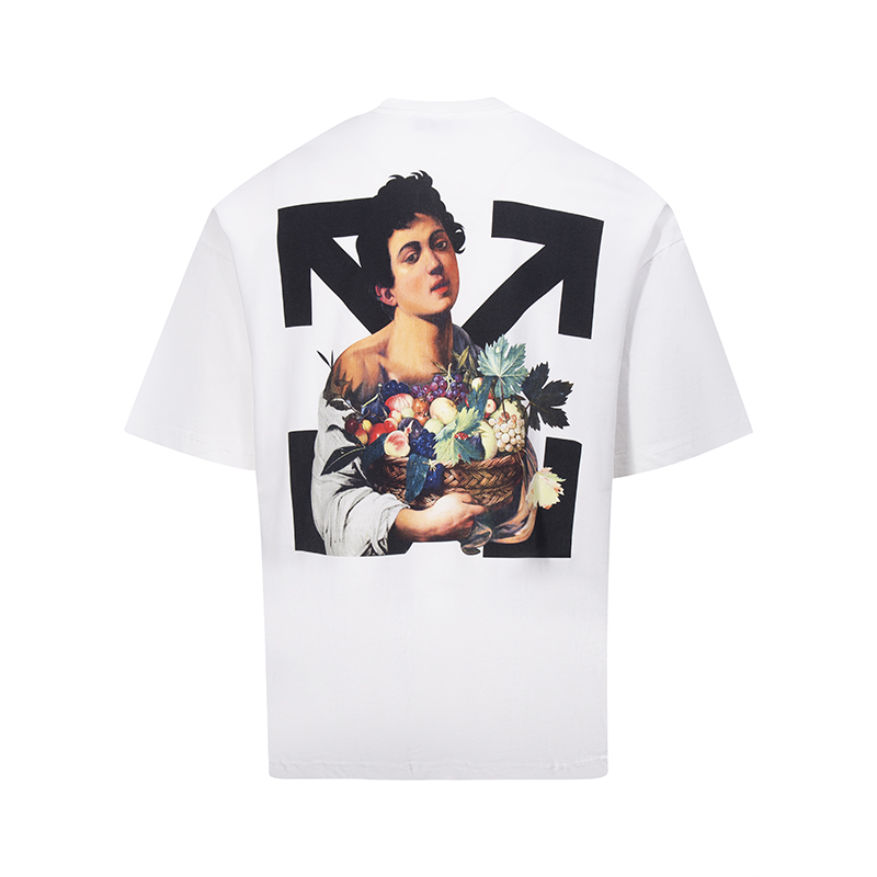 Off-White Caravaggio Boy Over Tee 'Black/White' (OMAA038S21JER0061001）