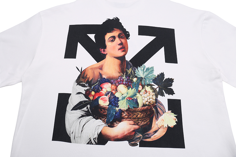 Off-White Caravaggio Boy Over Tee 'Black/White' (OMAA038S21JER0061001）