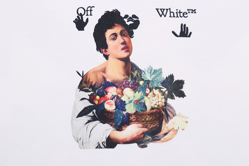 Off-White Caravaggio Boy Over Tee 'Black/White' (OMAA038S21JER0061001）