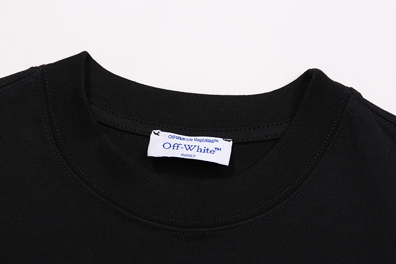 Off-White Short-Sleeve Tee 'Black/Grey' (OMAA161S24JER0021006）