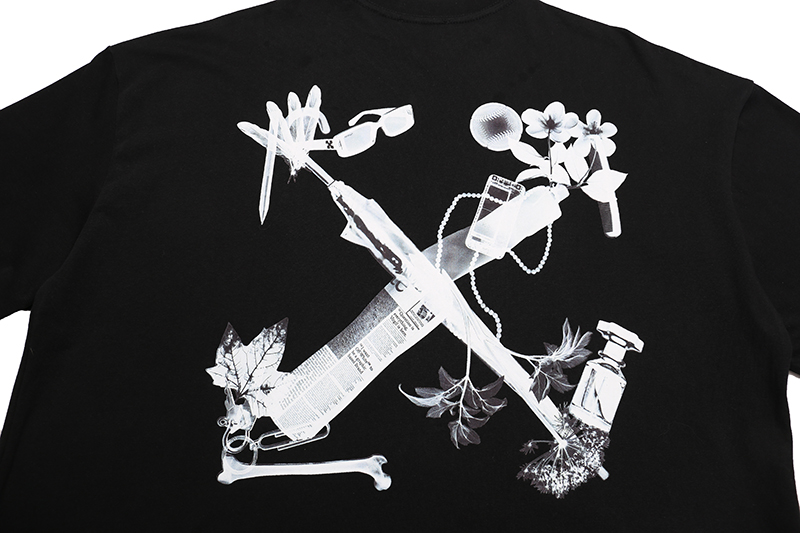 Off-White Short-Sleeve Tee 'Black/Grey' (OMAA161S24JER0021006）