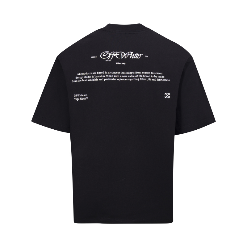 Off-White Script Mary Skate Tee 'Black' (OMAA120F24JER0081084）