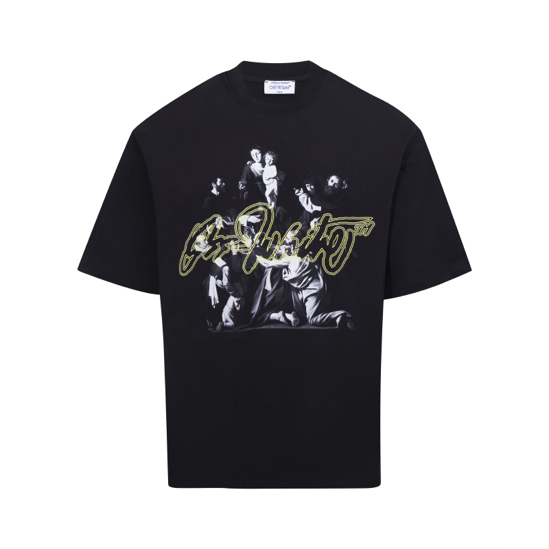 Off-White Script Mary Skate Tee 'Black' (OMAA120F24JER0081084）