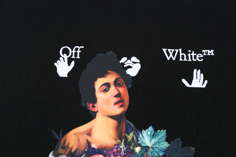 Off-White Caravaggio Boy Over Tee 'Black/White' (OMAA038S21JER0061001）