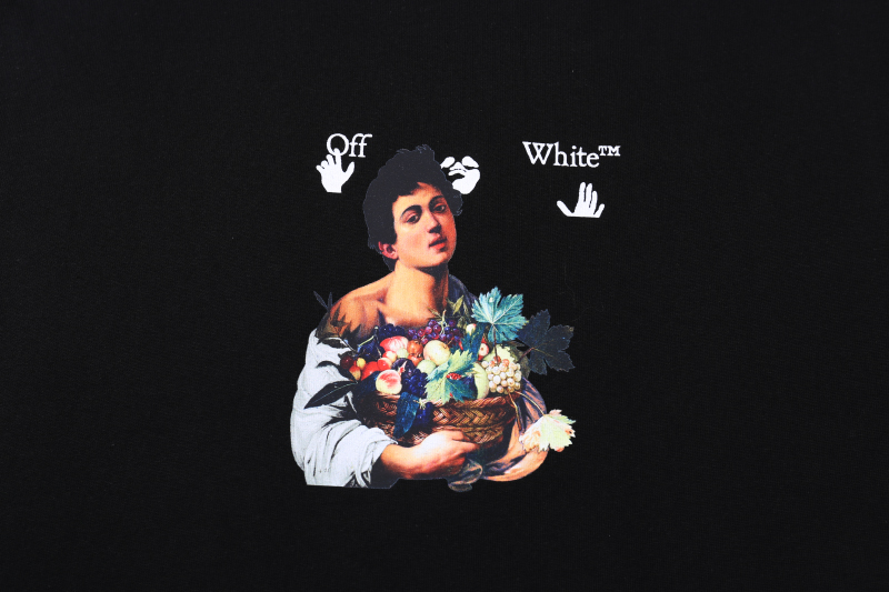 Off-White Caravaggio Boy Over Tee 'Black/White' (OMAA038S21JER0061001）