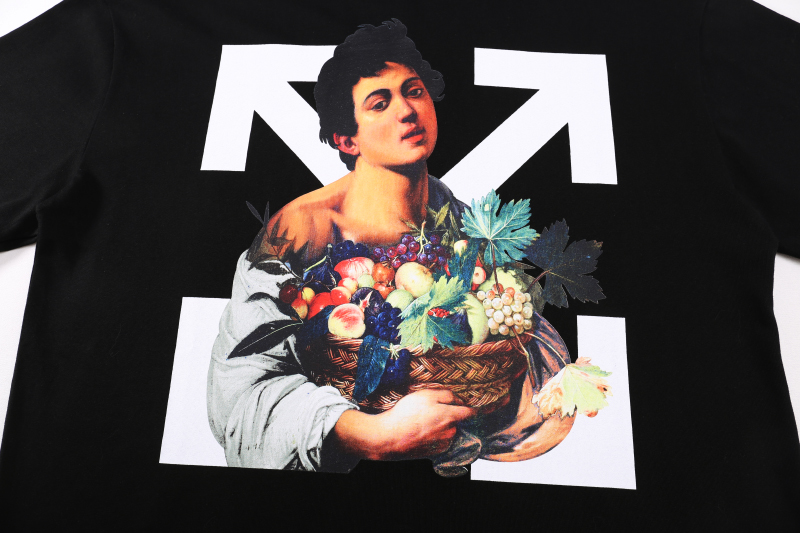 Off-White Caravaggio Boy Over Tee 'Black/White' (OMAA038S21JER0061001）