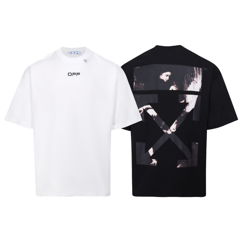 Off-White Caravaggio Arrow T-Shirt 'Black'  (OMAA038S201850041088）