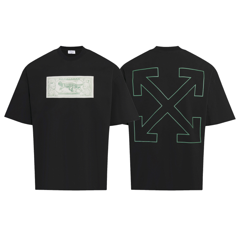 Off-White Banknote Arrow T-shirt | Black (OMAA120S25JER00C1058）
