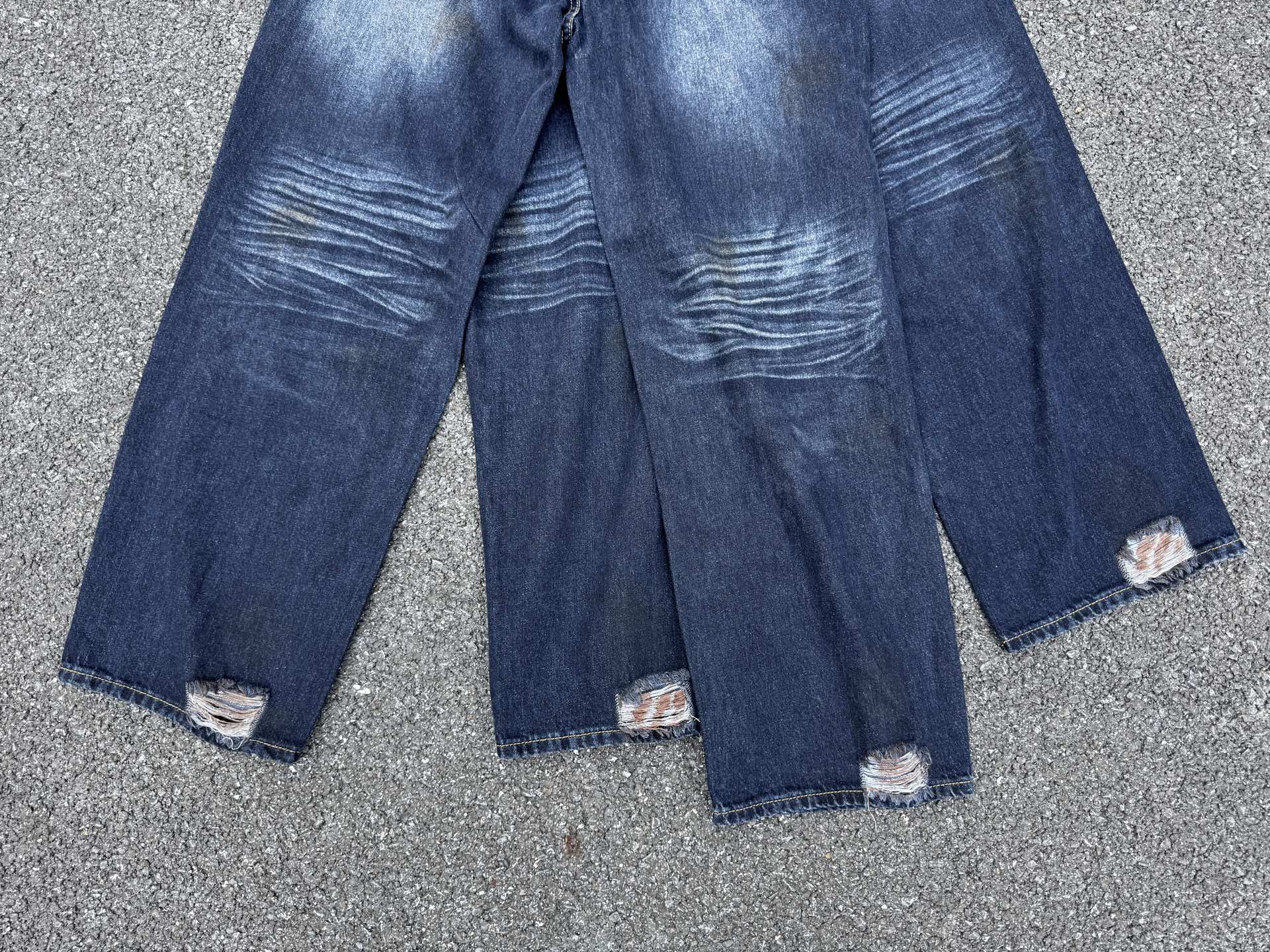 THUG CLUB Burn Down Denim Pants "BLUE"（TC25PT0701）