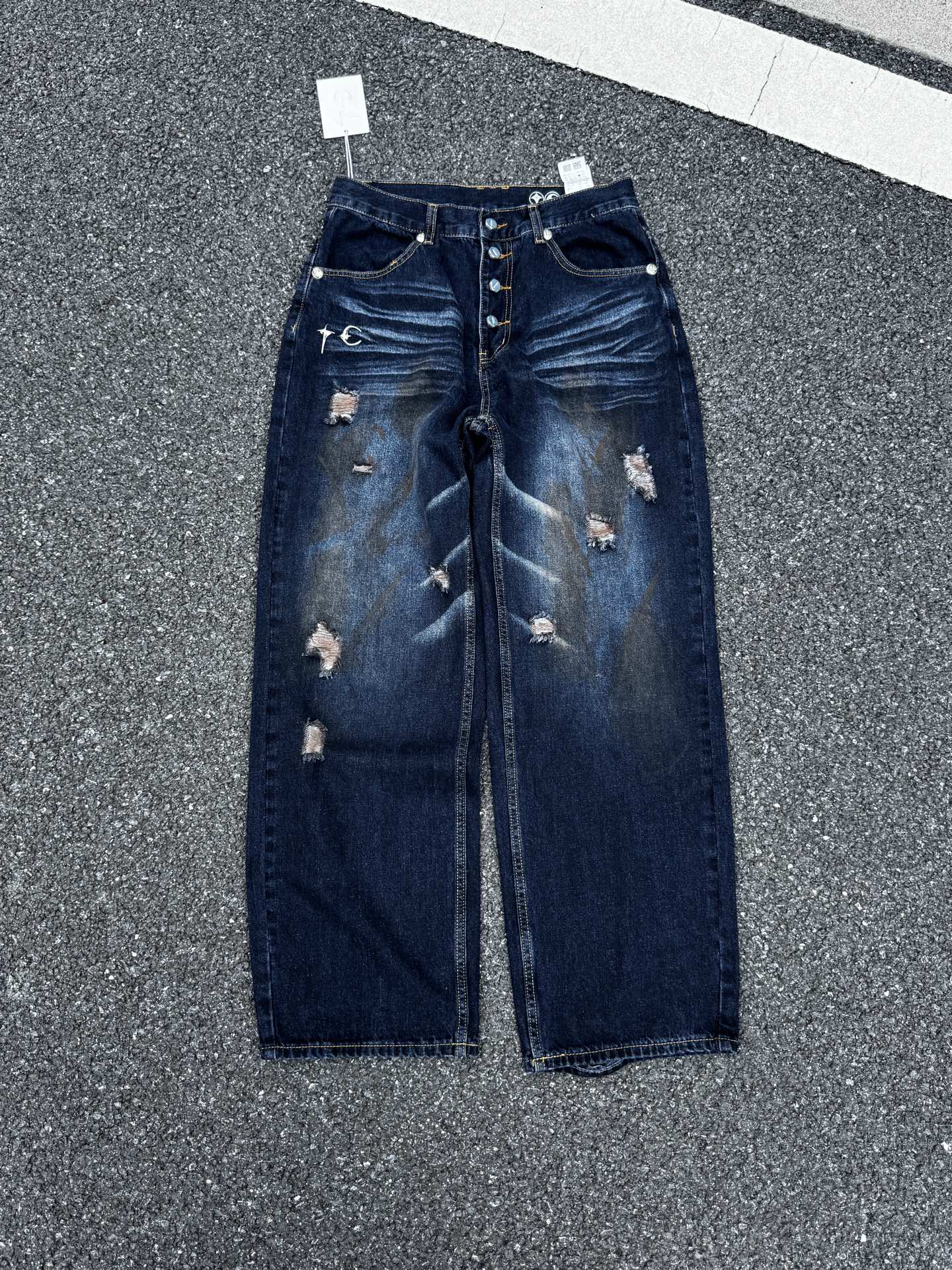 THUG CLUB Burn Down Denim Pants "BLUE"（TC25PT0701）
