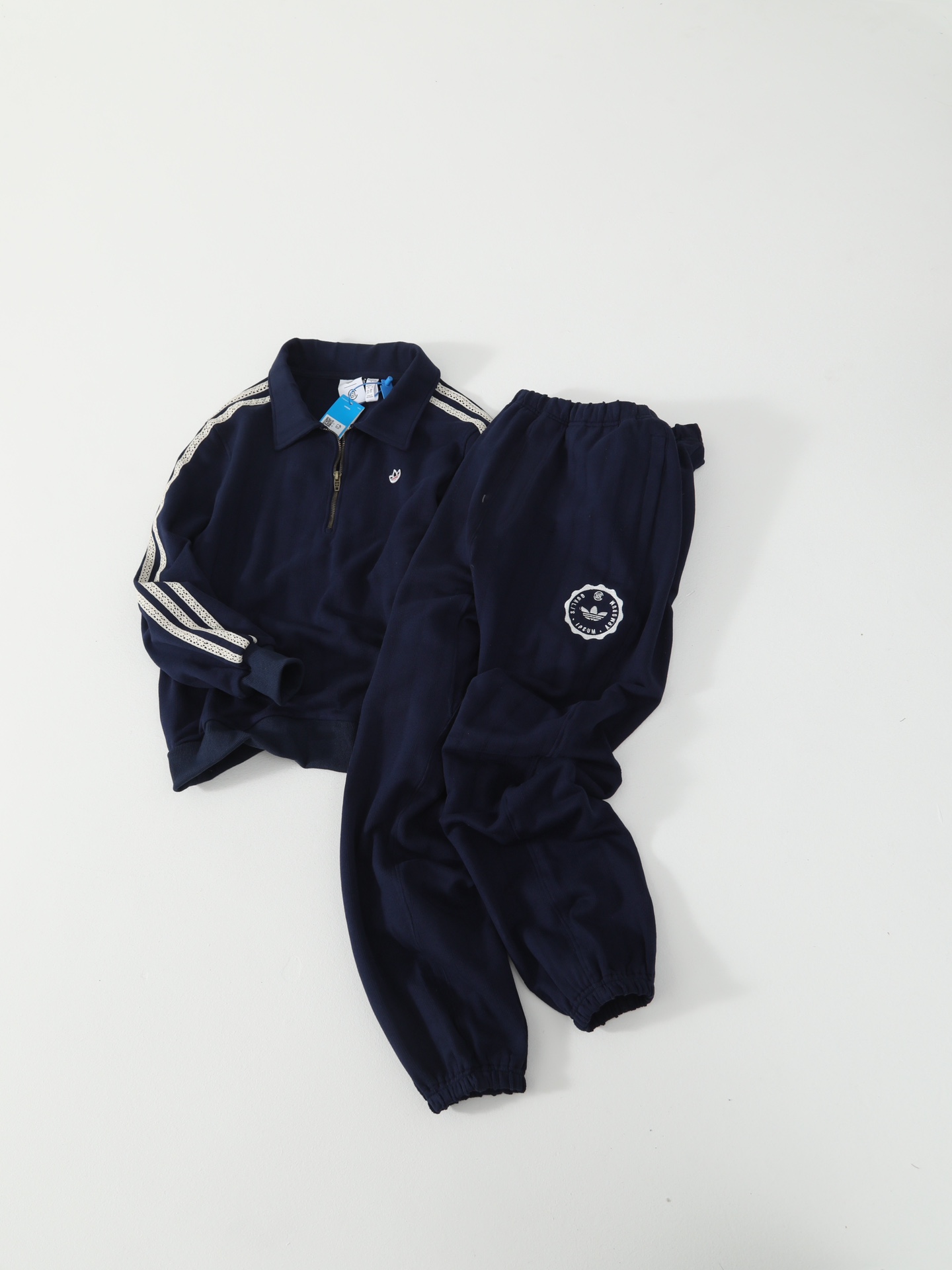 adidas x CLOT Quarter Zip 'Night Indigo'(JM7097）