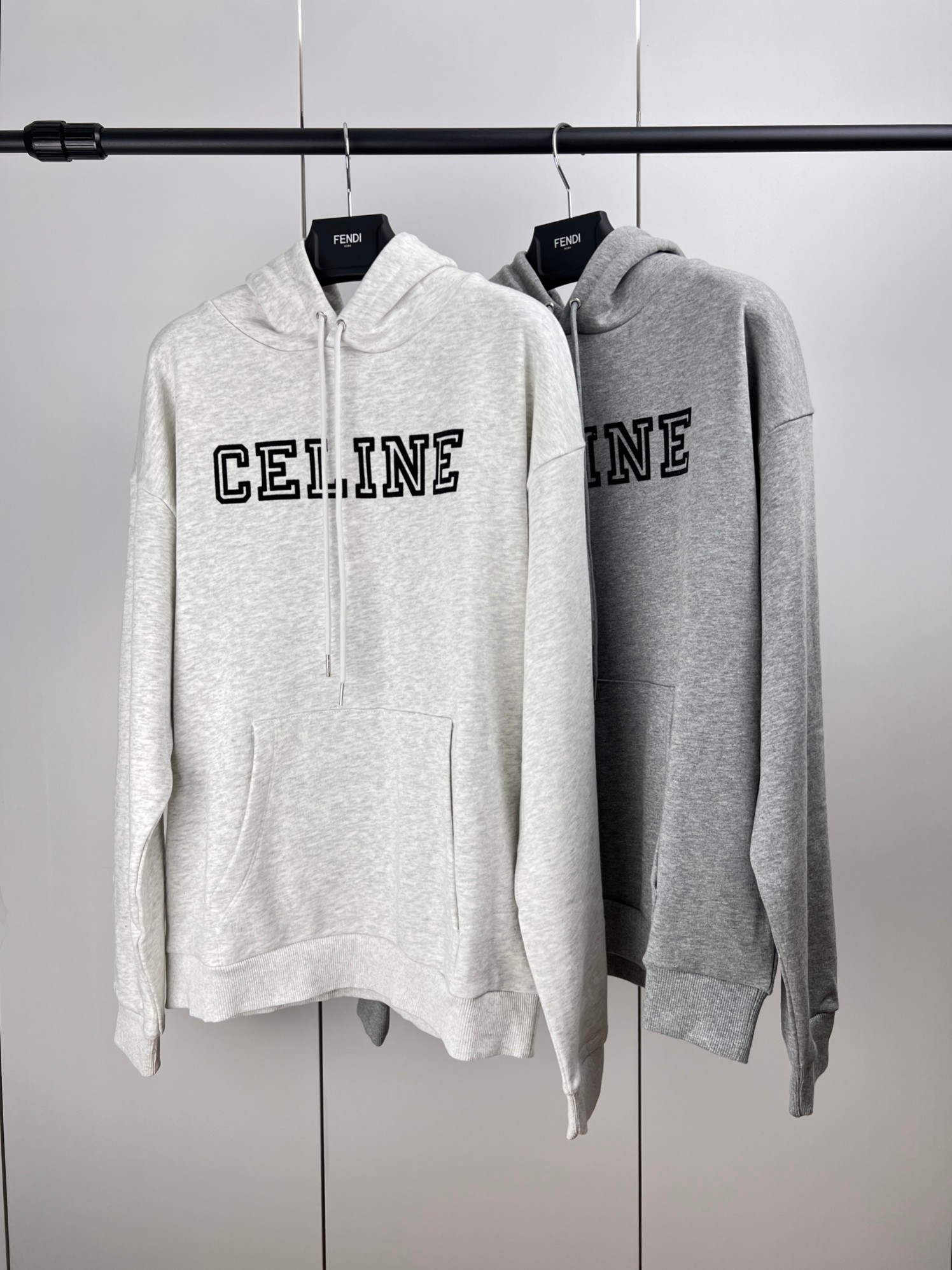 CELINE LOOSE HOODIE IN COTTON FLEECE (RY032510Z-08BQ）