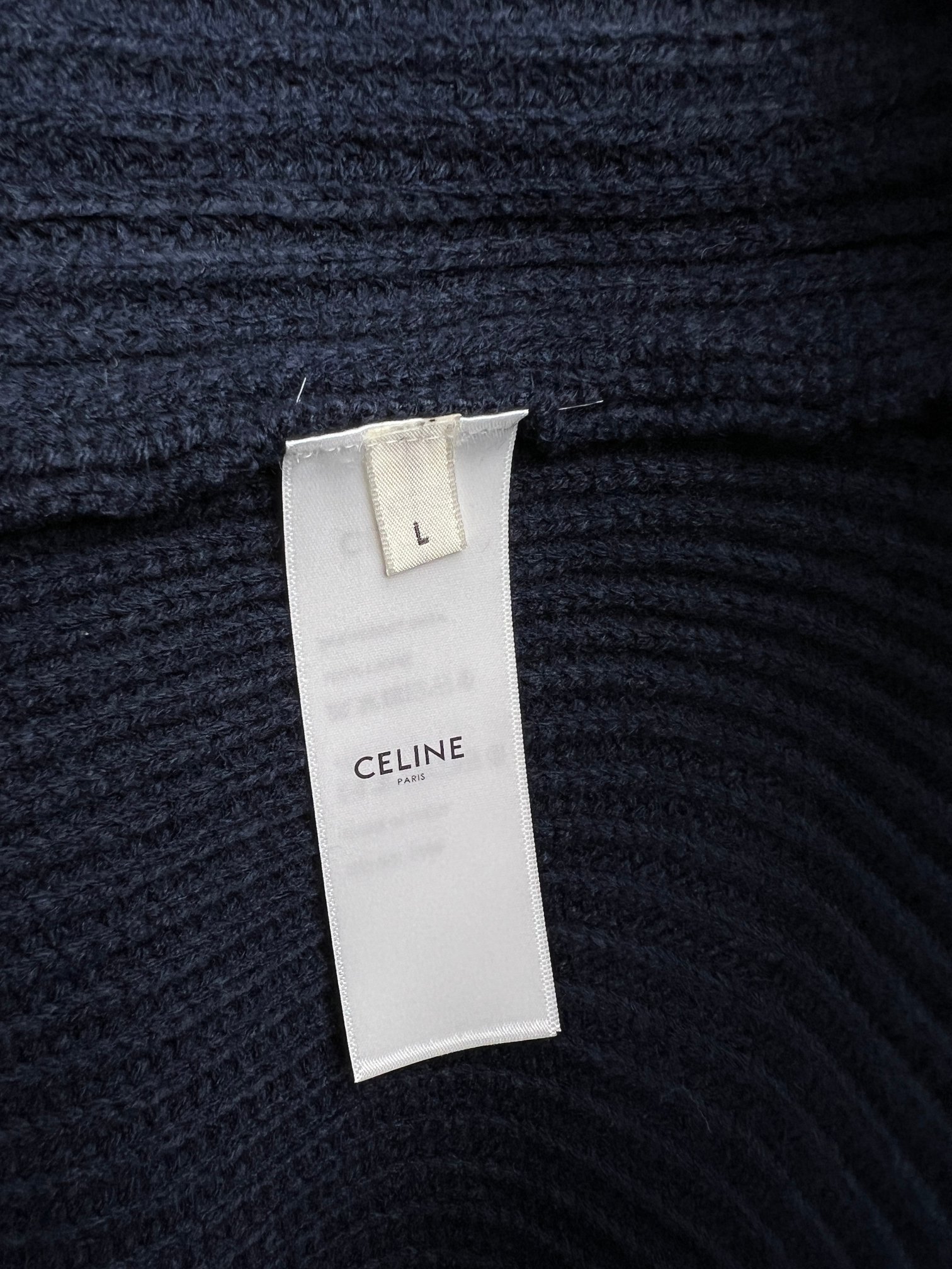 CELINE OVERSIZED SWEATER IN RIBBED WOOL - NAVY (2AW9A311Y-07MR）